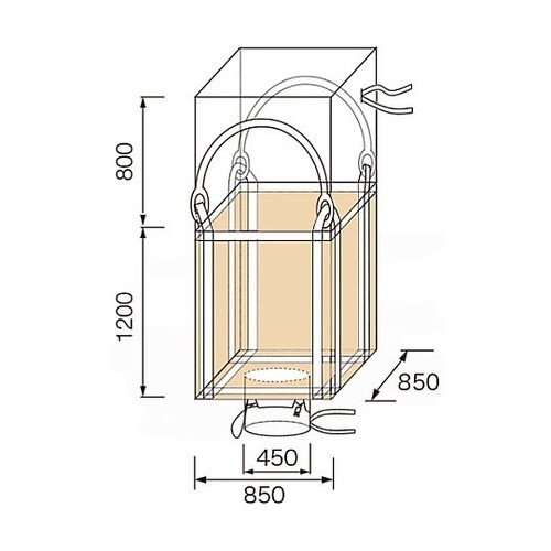 コンテナバッグ 角型 容量860L 耐荷