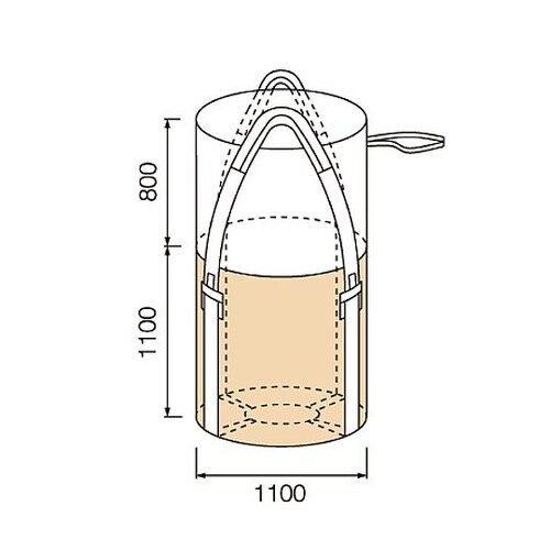 コンテナバッグ 丸型 容量1000L 耐