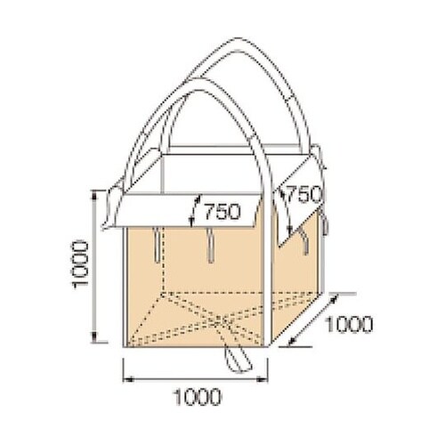 反転ベルト付コンテナバッグ 角型 容量1