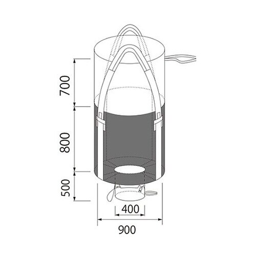 水切りコンテナバッグ 丸型 容量500L