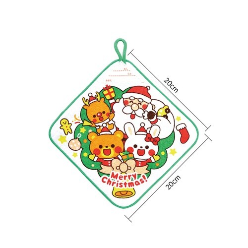 ループ付きタオル 小 ハッピークリスマス