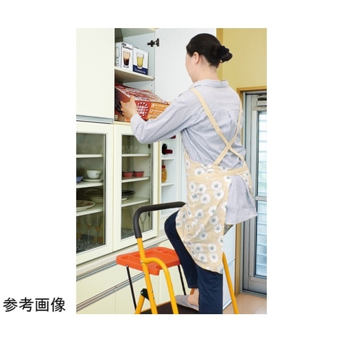 安心の両手すり付き脚立 トレー付き 4段