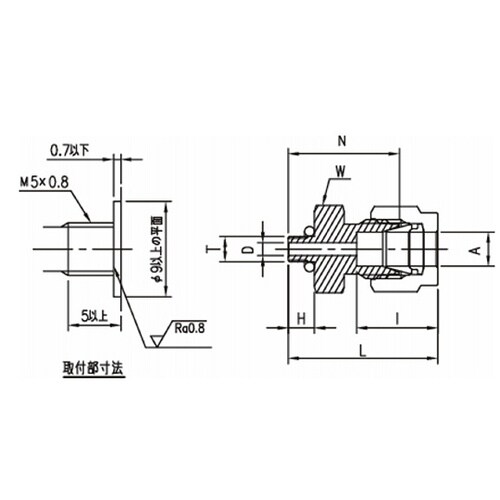 V−Lok継手 ハーフユニオン(メートル