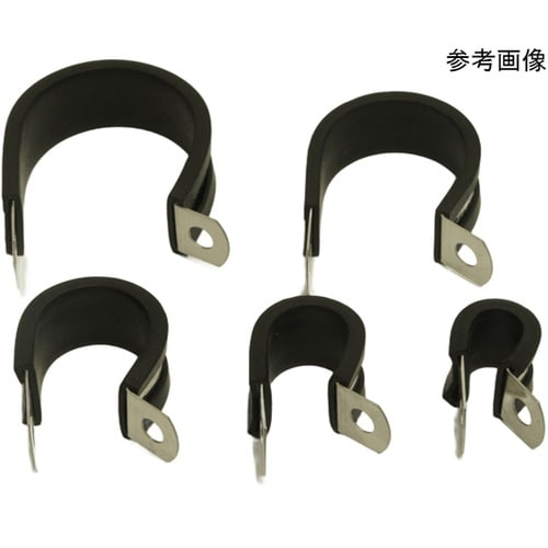 304ステンレス Pクリップ 絶縁ゴム付