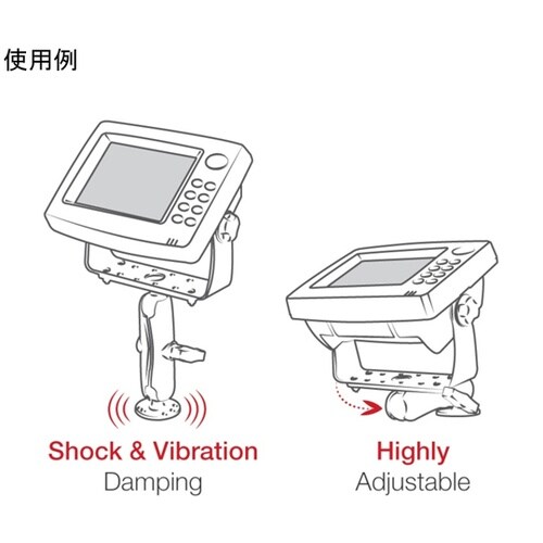 魚探マウントM&AMPSラウンドベース(