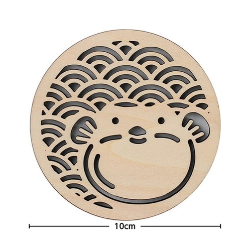 木製コースター φ100mm フグ 1箱