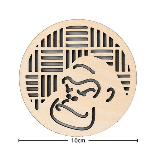 木製コースター φ100mm ゴリラ 1