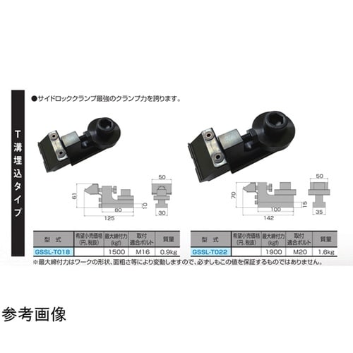 サイドロッククランプ T溝埋込 1500