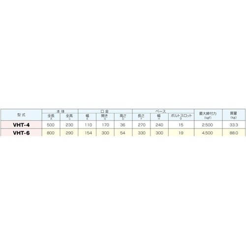 油圧式傾斜式バイス VHT−6