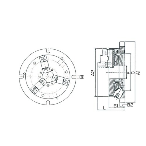 薄型フライスチャック VNBK−12