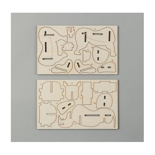木製3Dパズル サイ 58732