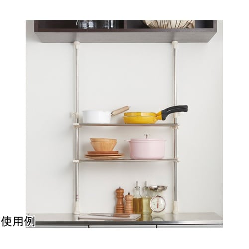 ステンレス つっぱりキッチンラック 2段