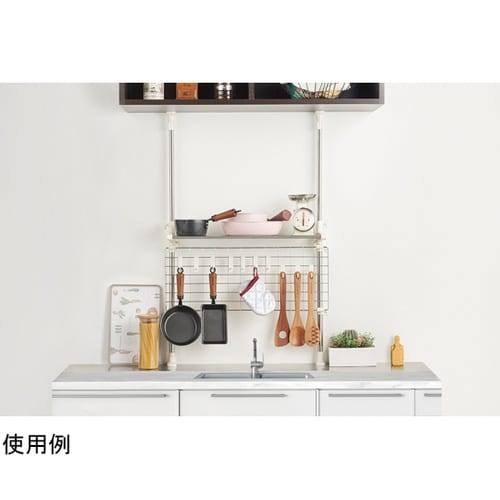 ステンレス つっぱりキッチンラック 1段