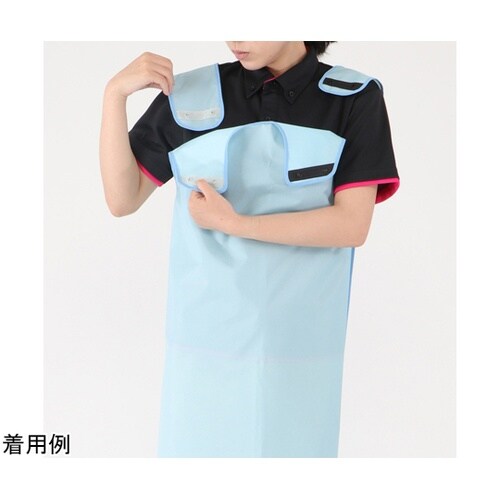 長持ちする入浴介護エプロン ブルー L