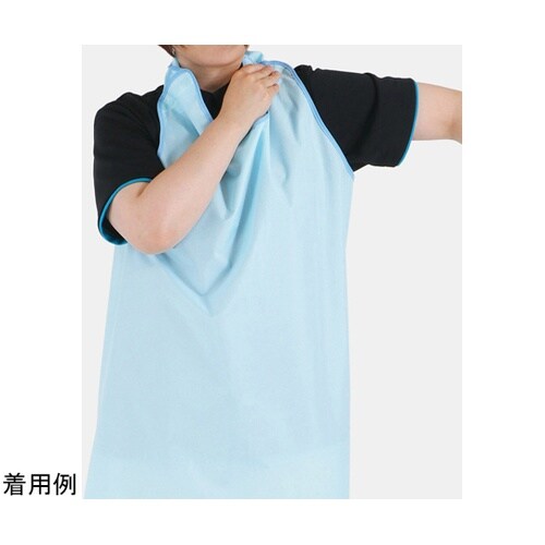 長持ちする入浴介護エプロン ブルー LL