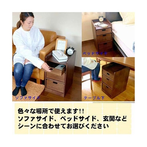 天然木桐材の軽量トレイワゴン幅30cm
