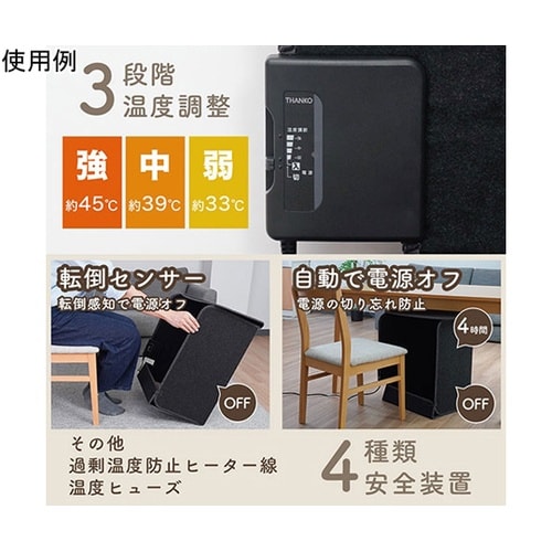 消臭マット付き6面大型パネルヒーター 足
