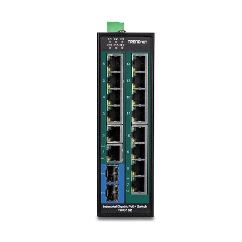 16ポート 産業用ギガビットPoE+ D