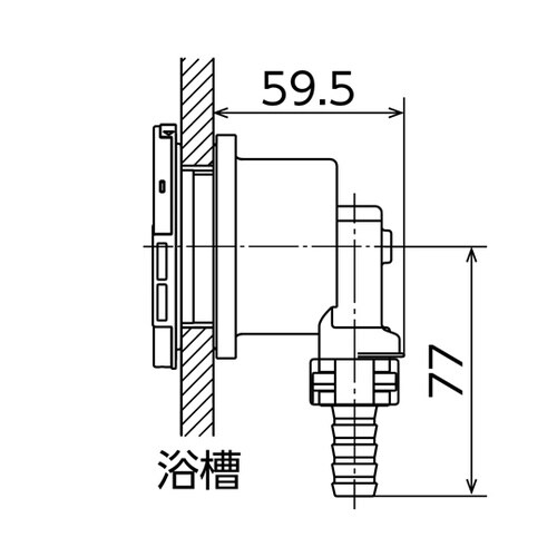 JF3Q型循環口 L型 風呂用ツインホー