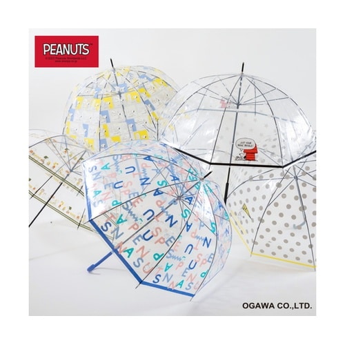 長傘 雨傘 ピーナッツ クリアアンブレラ