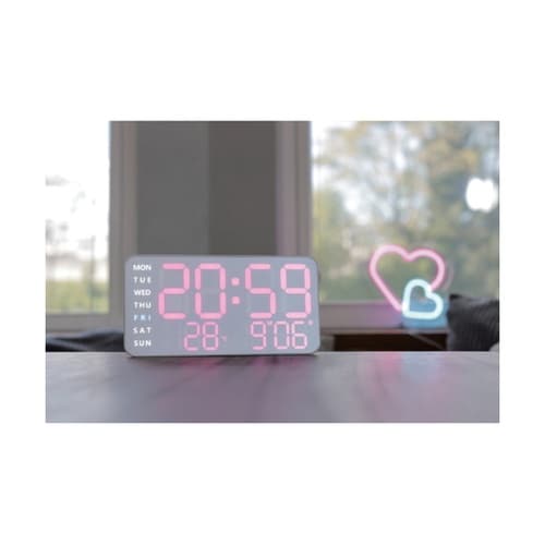 置き時計 LED デジタル時計 温度計付