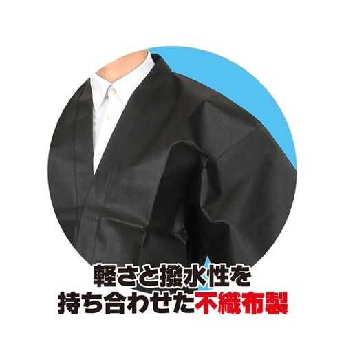 カラー不織布ハッピ 祭 黒 M 市松柄
