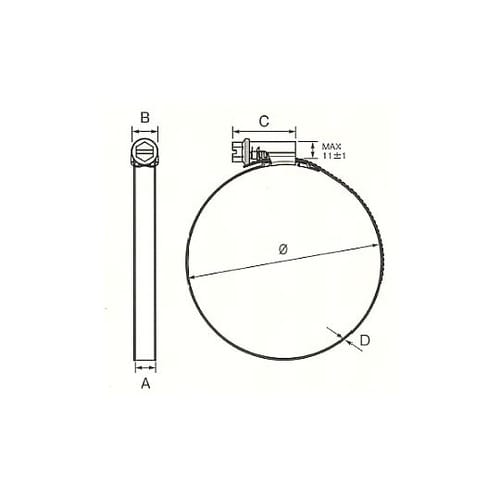 25−40mm ホースクランプ (SUS