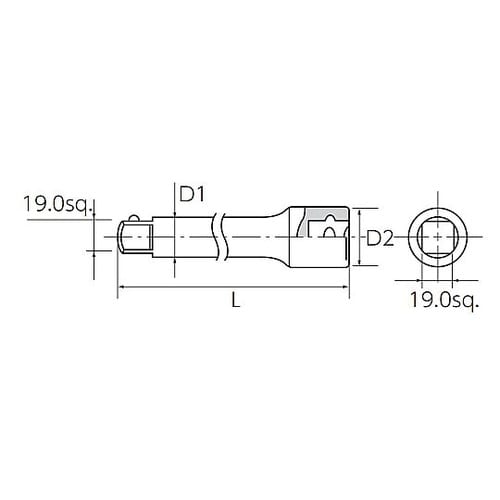 3/4”DRx200mm エクステンショ
