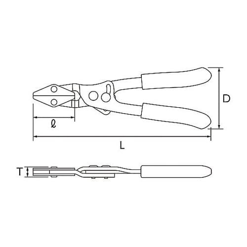 ピンチオフプライヤ 全長140mm 適応