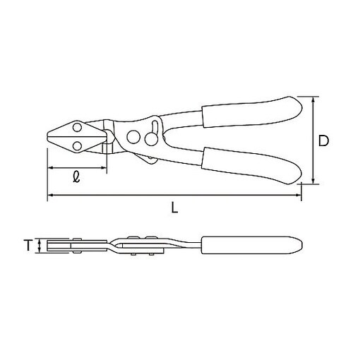 ピンチオフプライヤ 全長240mm 適応