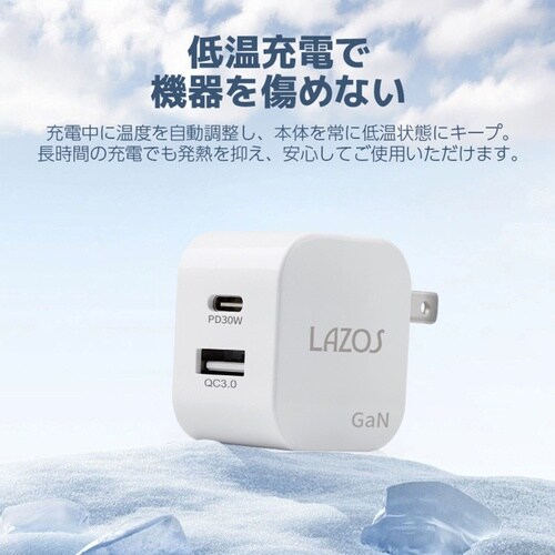 窒化ガリウムAC充電器 2口 C(PD)