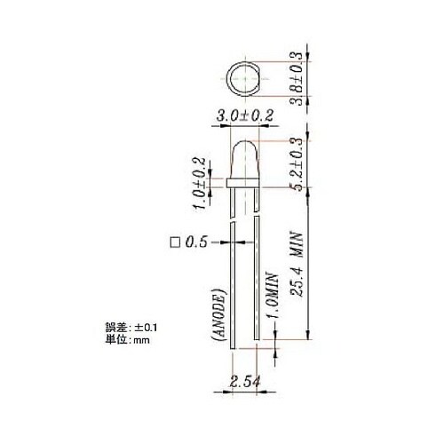LED(3mm・白・3.2V・10000