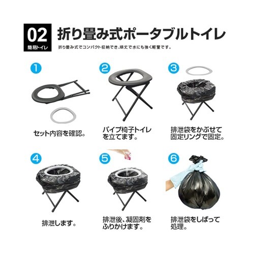 カプセルテント防災トイレ3点セット(折り