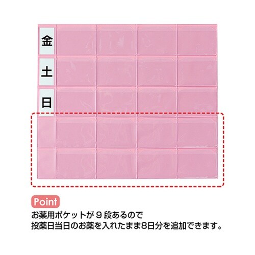 おくすりカレンダー ピンク 4用法9段タ