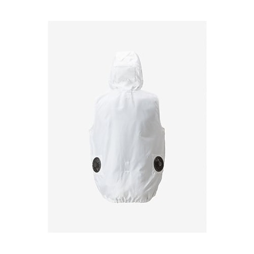 空調服フード付きアウターベスト 白 M