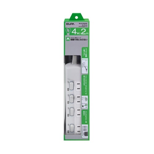 ランプレスSW付タップ 4P 2M ホワ