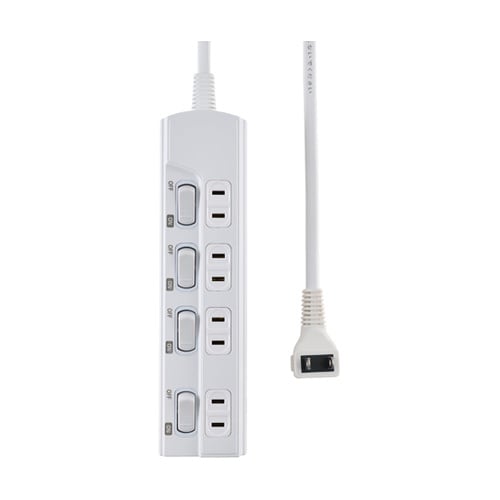 ランプレスSW付タップ 4P 2M ホワ