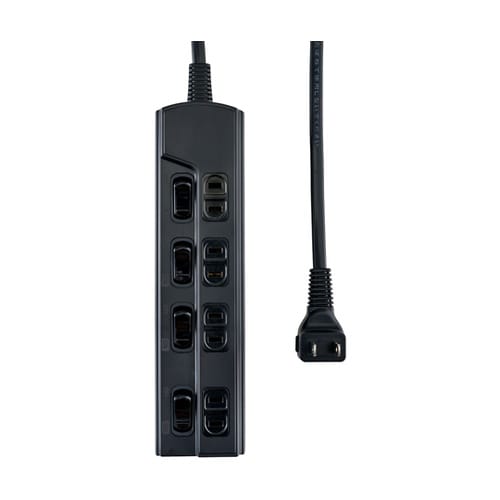 ランプレスSW付タップ 4P 2M 黒