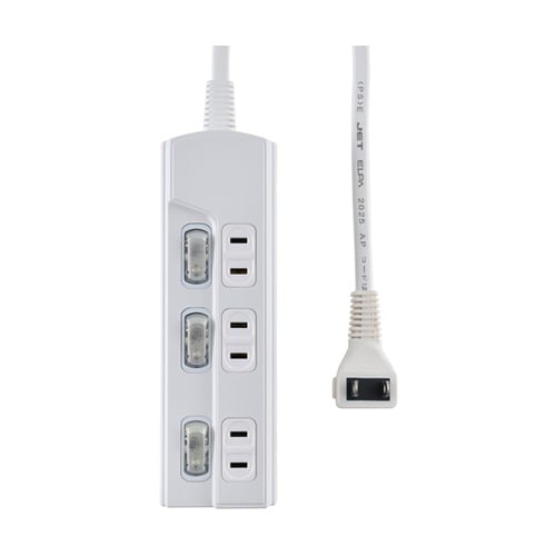 LEDSW付タップ 3P 1M WLK−