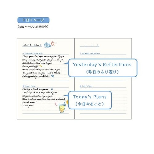 朝とコーヒーと日記帳 英語 目覚め 1パ