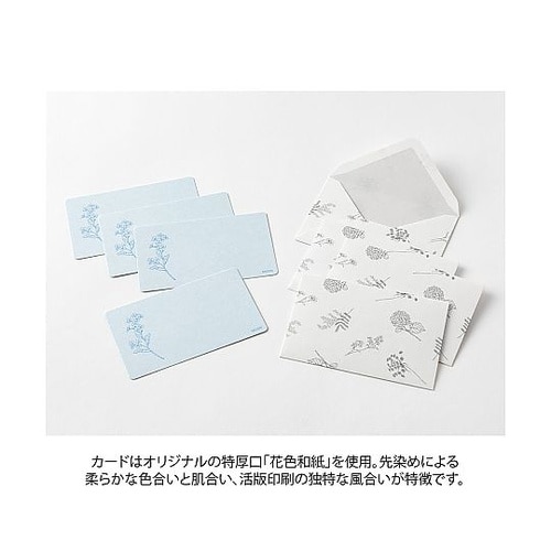カードセット<名刺サイズ> 花色和紙 青