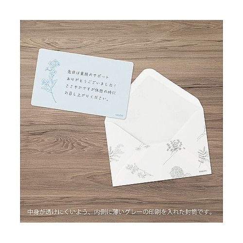 カードセット<名刺サイズ> 花色和紙 青
