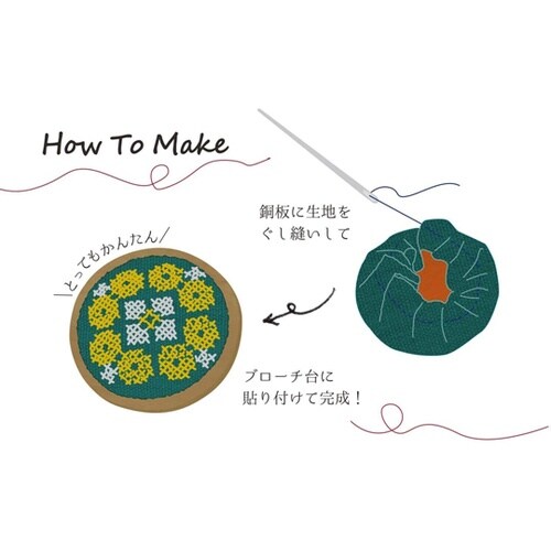 木製ブローチ台 銅板・ピン付 丸 約φ4