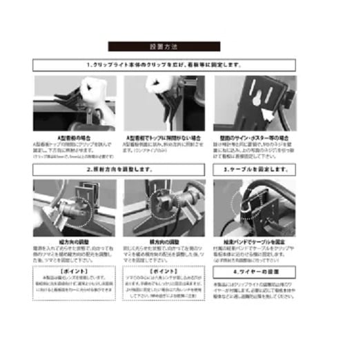 屋外A型看板用LEDクリップライトバー