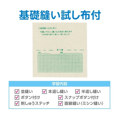 基礎縫いエプロン ブルー(バンダナ黒)