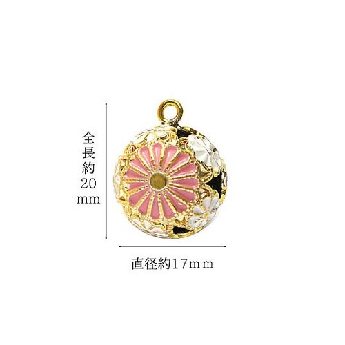 花鈴 菊鈴 ピンク×白 小サイズ 直径1
