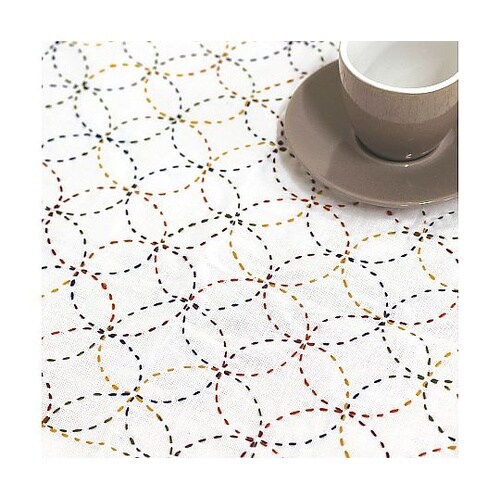 ムラ染刺し子布 50×55cm 生成 K