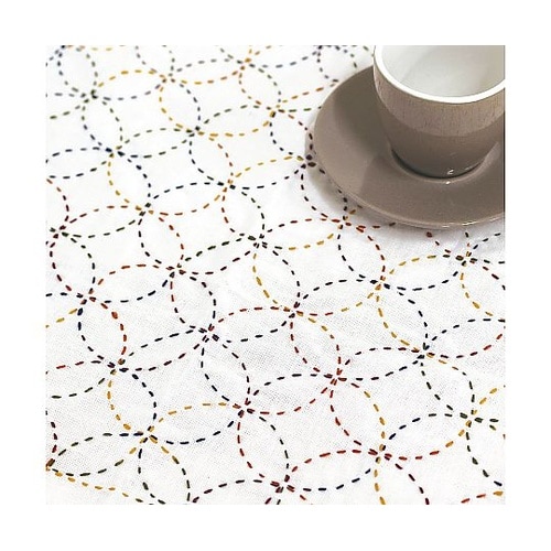 ムラ染刺し子布 50×55cm 芥子 K