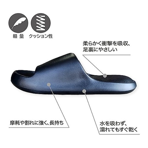 ふわ心地サンダル ブラック L JR−