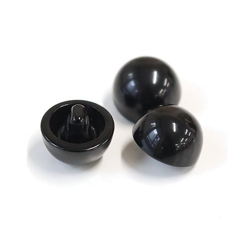 目玉ボタン 裏穴タイプ 10mm 黒 1